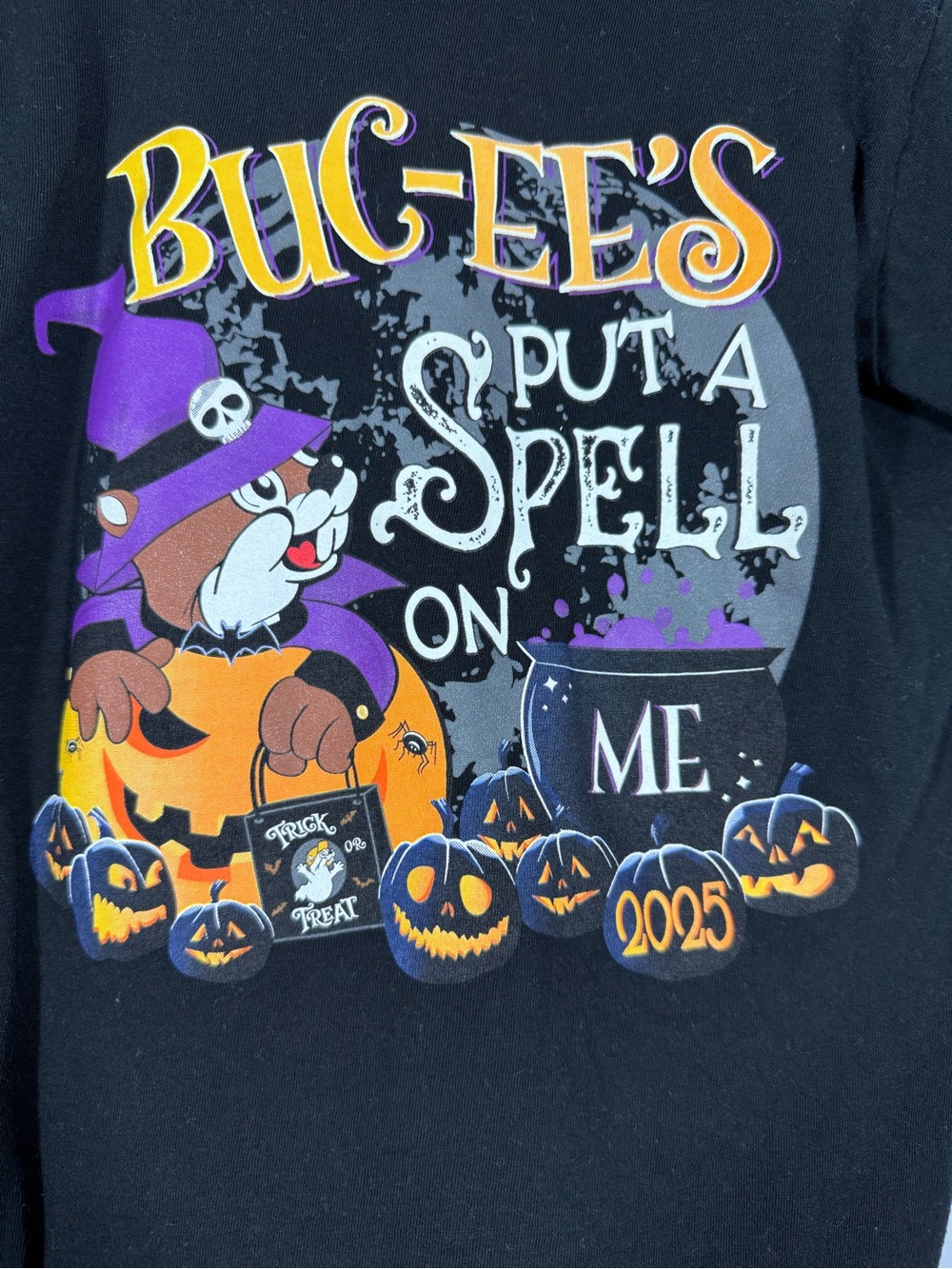 Buc-ee’s 2025 Halloween Witch T-Shirt Toddler 5T Black Graphic Tee